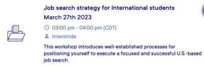 Interstride: Job Search Strategy for International Students